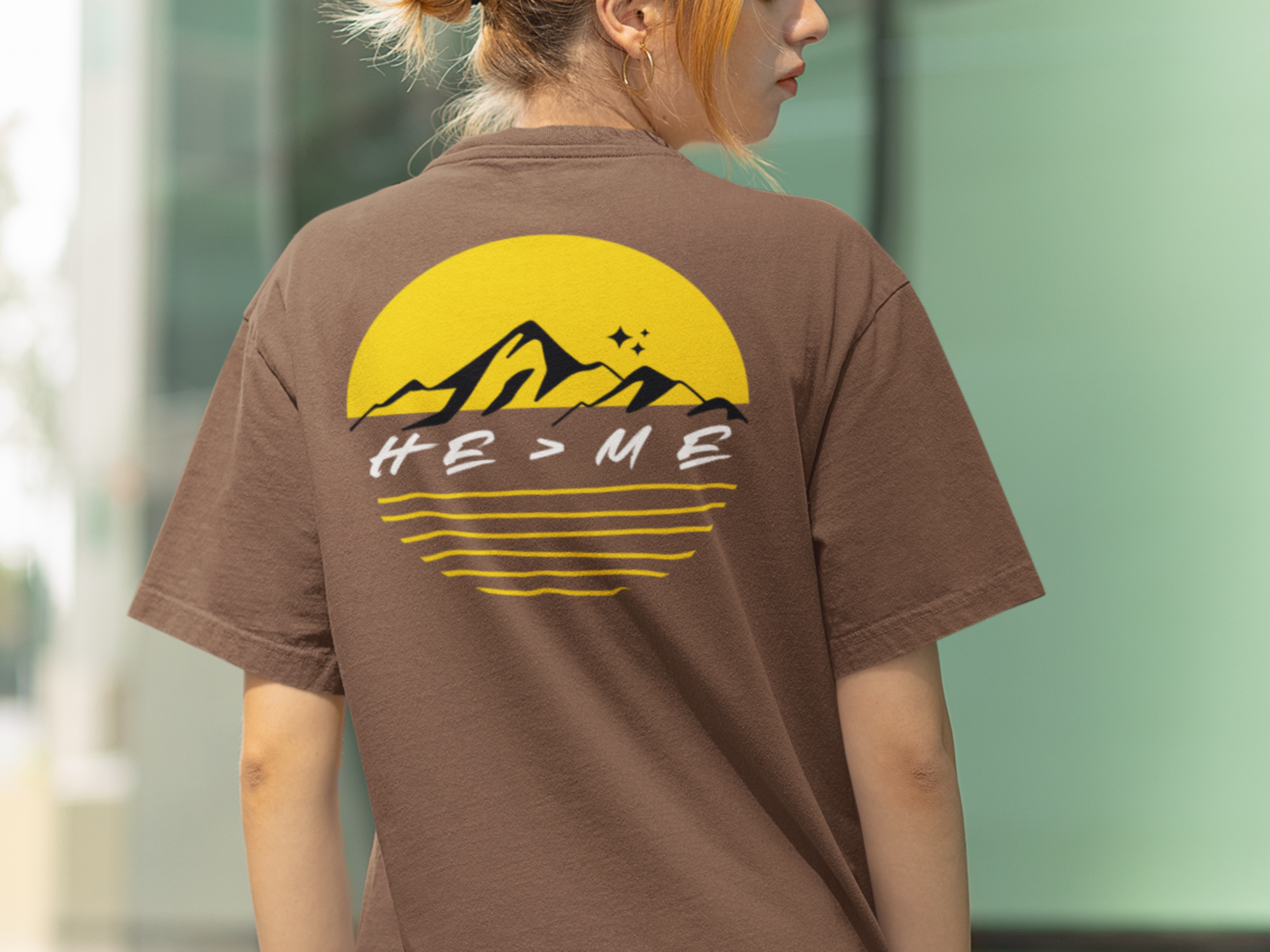 He is Greater than Me Gospel Short Sleeved Christian T-Shirt