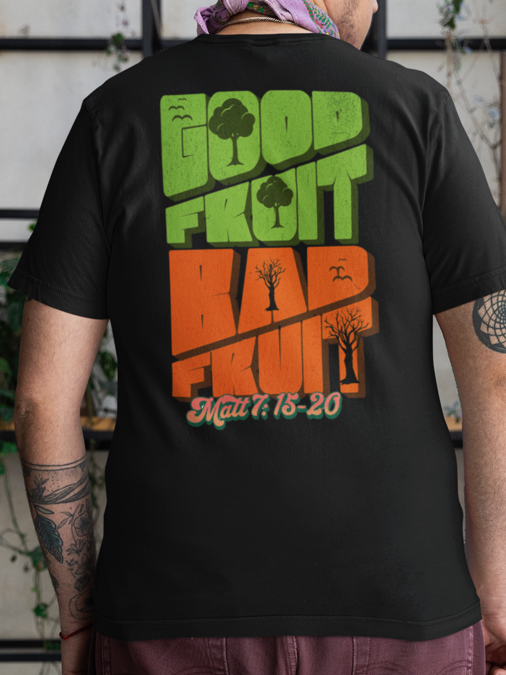 Good Fruit Bad Fruit Gospel Short Sleeved Christian T-Shirt