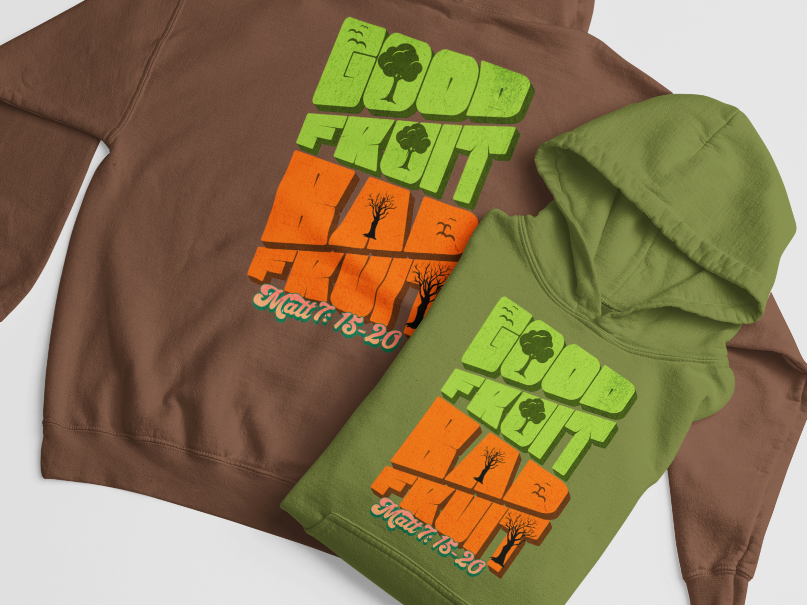 Good Fruit Bad Fruit Gospel Long Sleeved Christian Hoodie