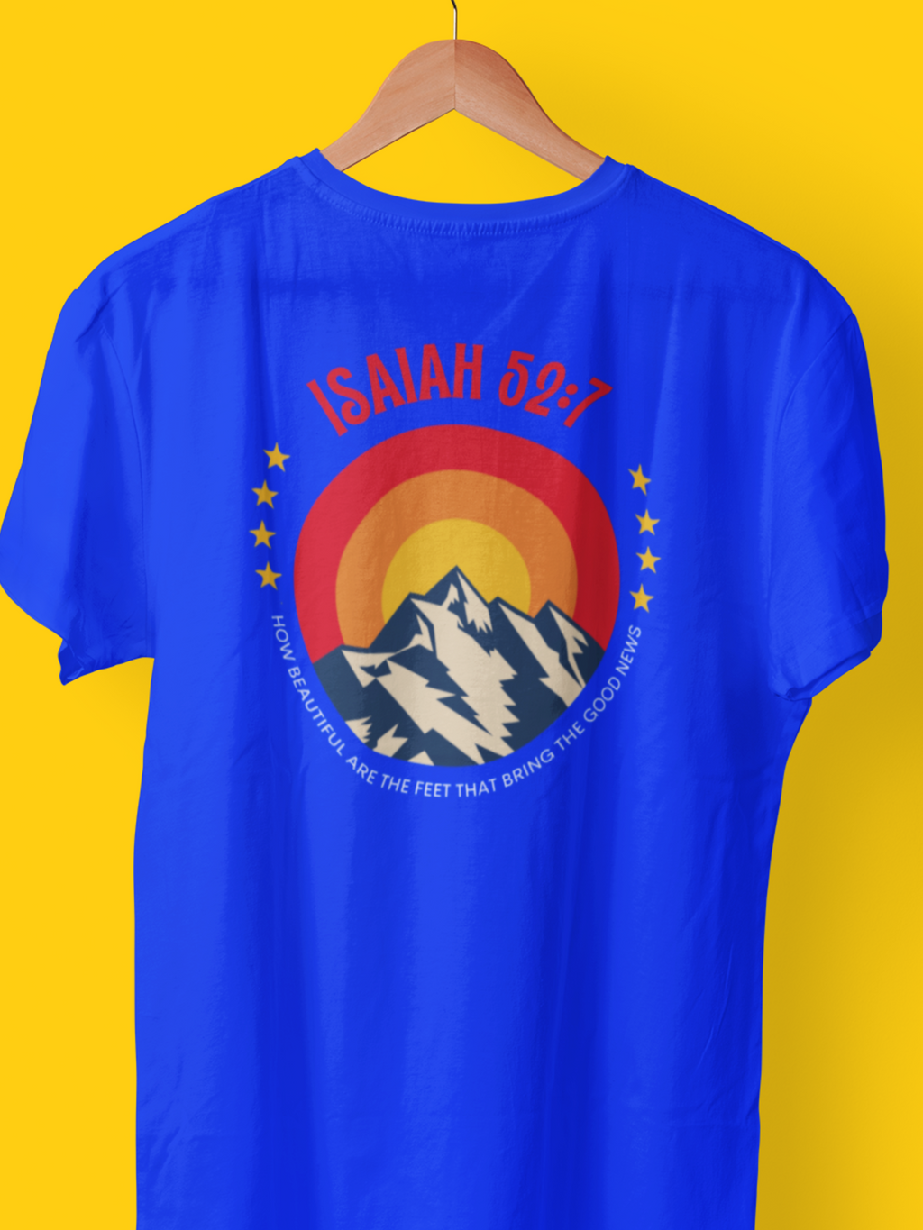 How Beautiful on the Mountain are the Feet Gospel Short Sleeved Christian T-Shirt