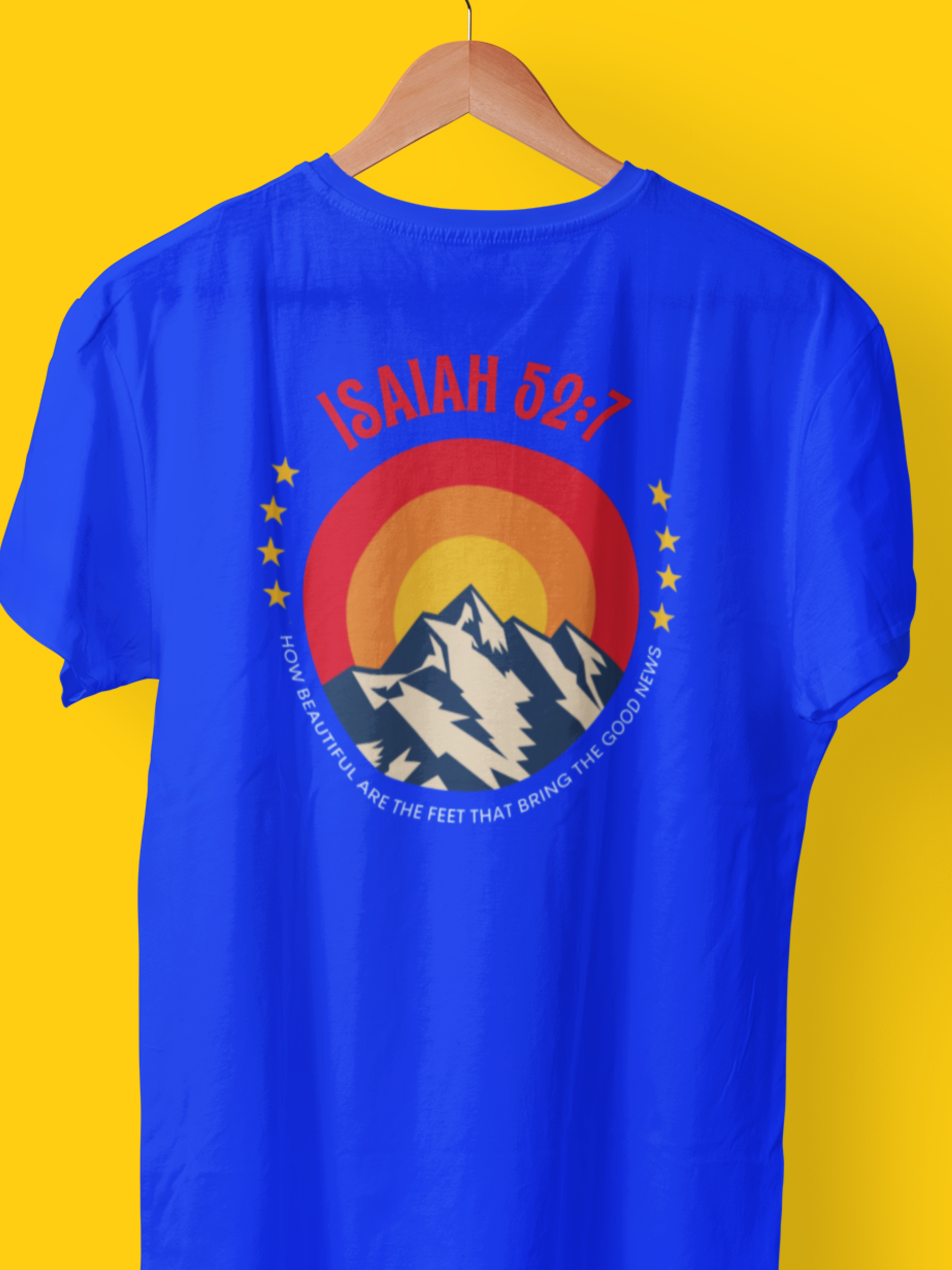 How Beautiful on the Mountain are the Feet Gospel Short Sleeved Christian T-Shirt