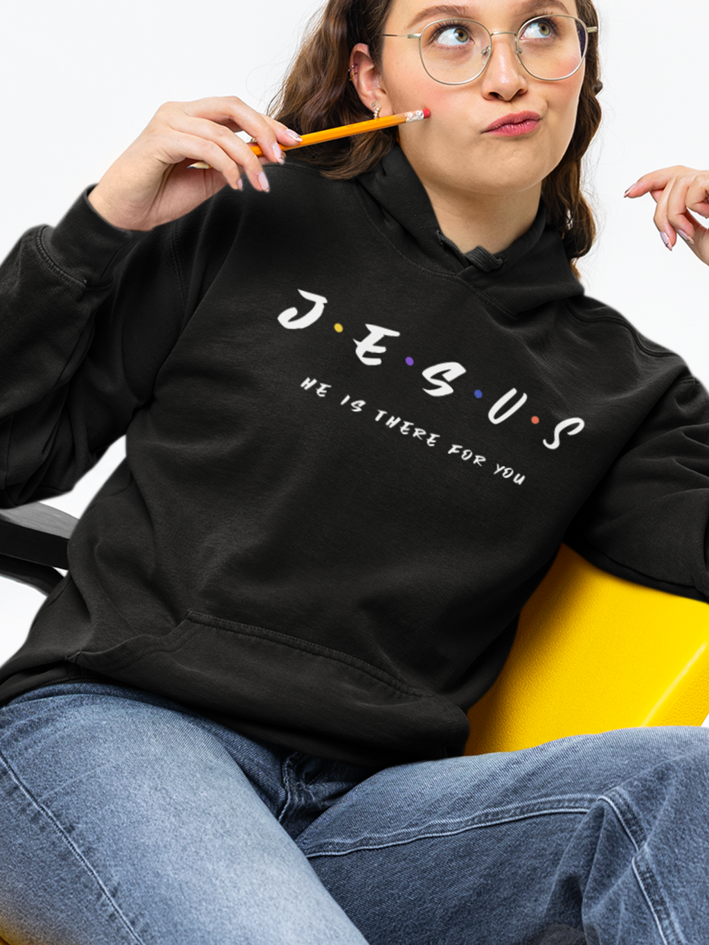 Jesus. He Is There For You Gospel Long Sleeved Christian Hoodie