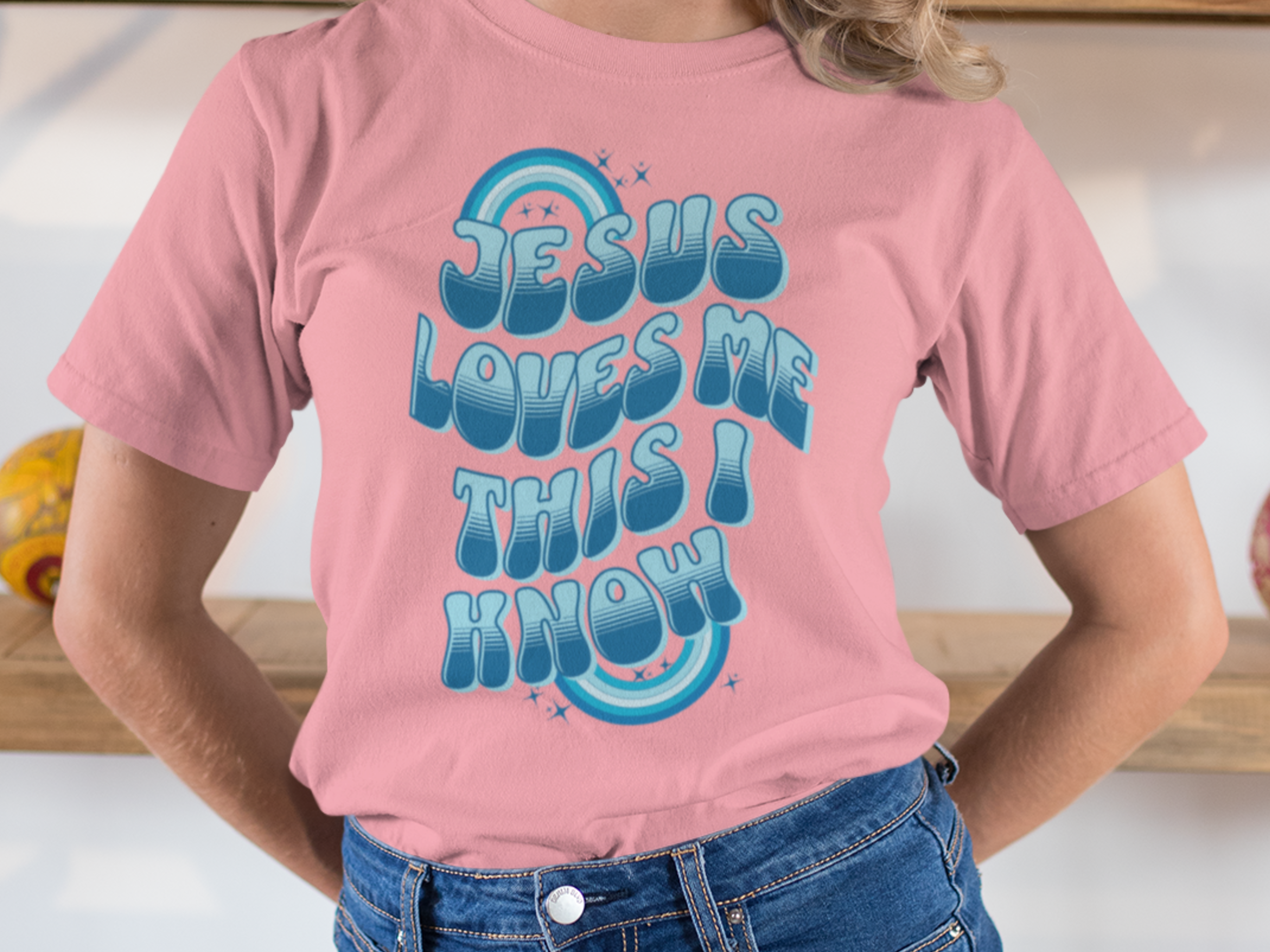 Jesus Loves Me This I Know Gospel Short Sleeved Christian T-Shirt