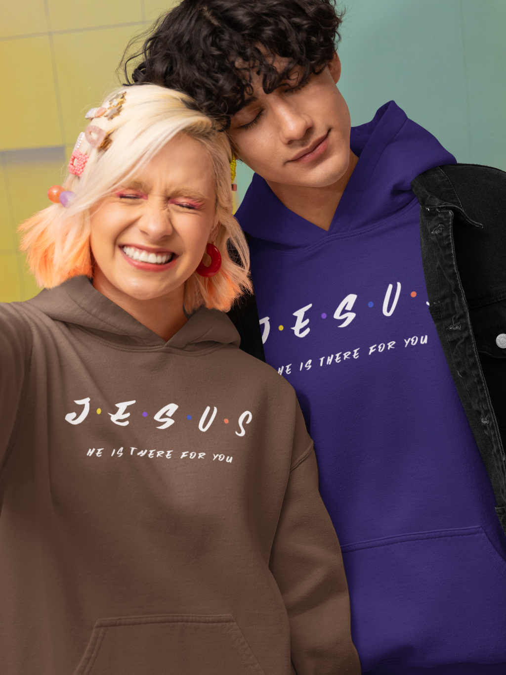Jesus. He Is There For You Gospel Long Sleeved Christian Hoodie