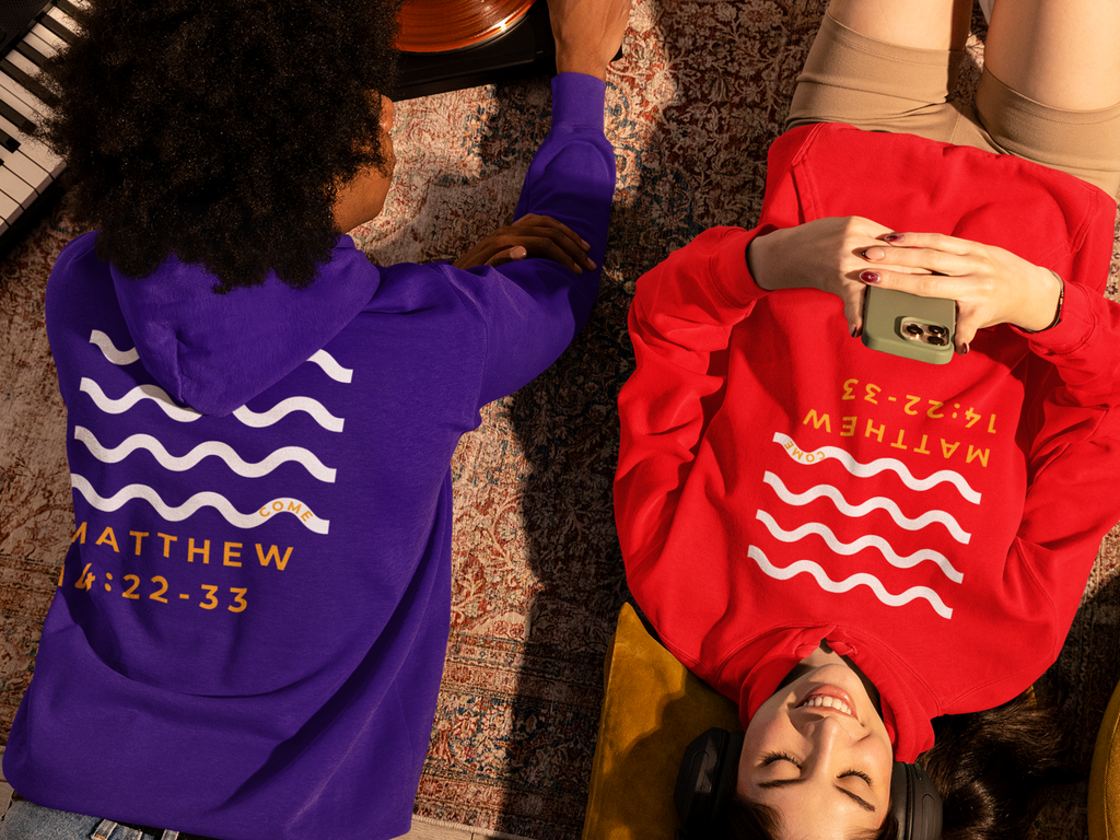 Come Walk on Water Gospel Long Sleeved Christian Hoodie