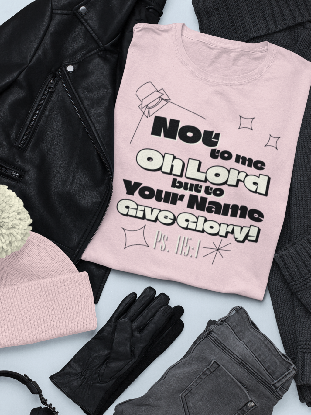 Not To Me Oh Lord But To You Gospel Short Sleeved Christian T-Shirt