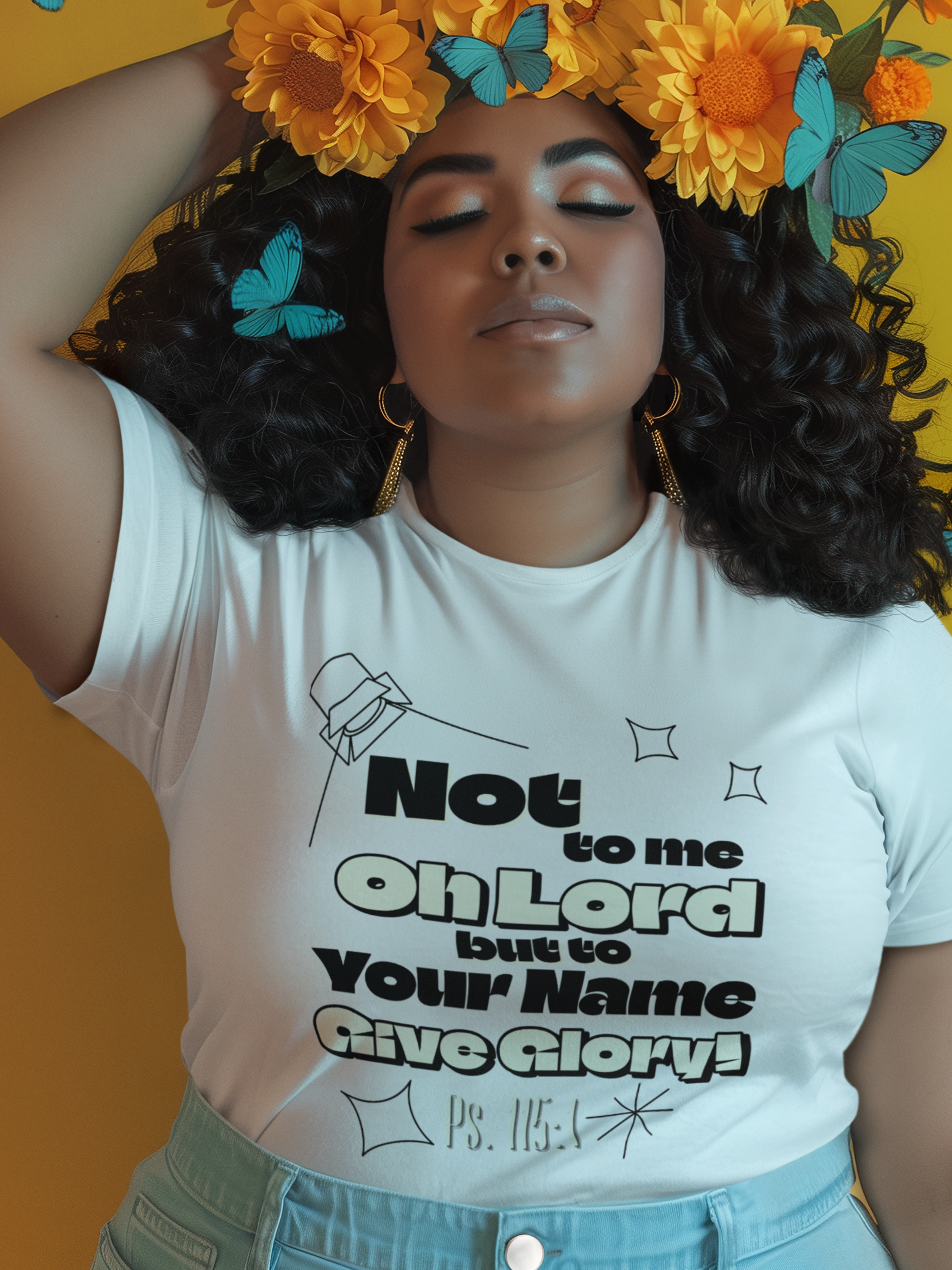 Not To Me Oh Lord But To You Gospel Short Sleeved Christian T-Shirt