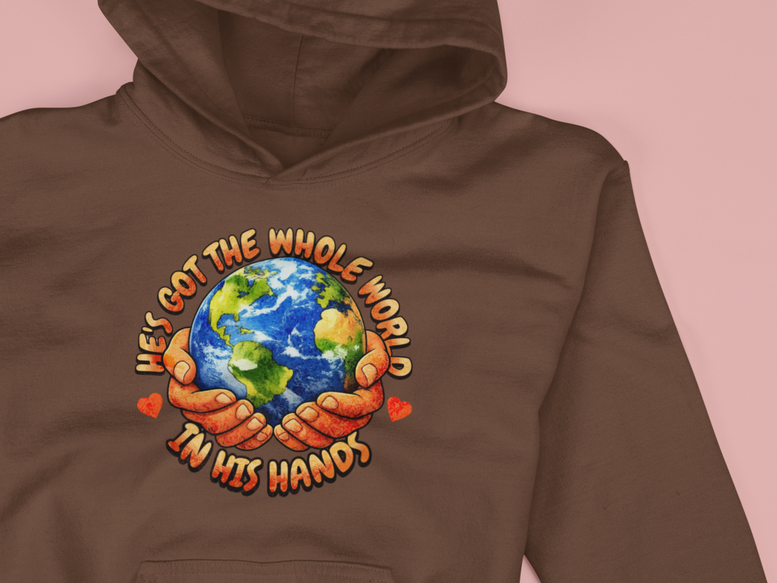 He's Got The Whole World In His Hands Gospel Long Sleeve Christian Hoodie