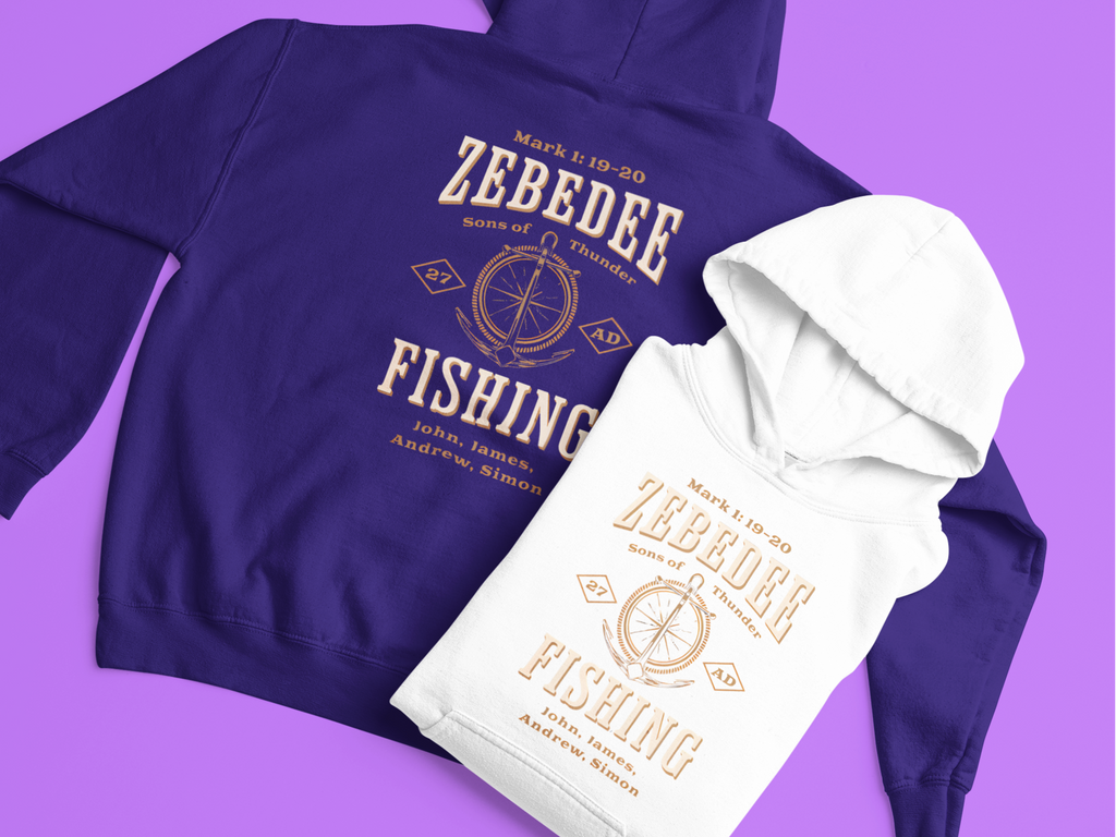 Zebedee Fishing Gospel Long Sleeved Christian Hoodie