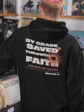 Eph. 2:8-9 By Grace Saved Through Faith Gospel Long Sleeved Christian Hoodie