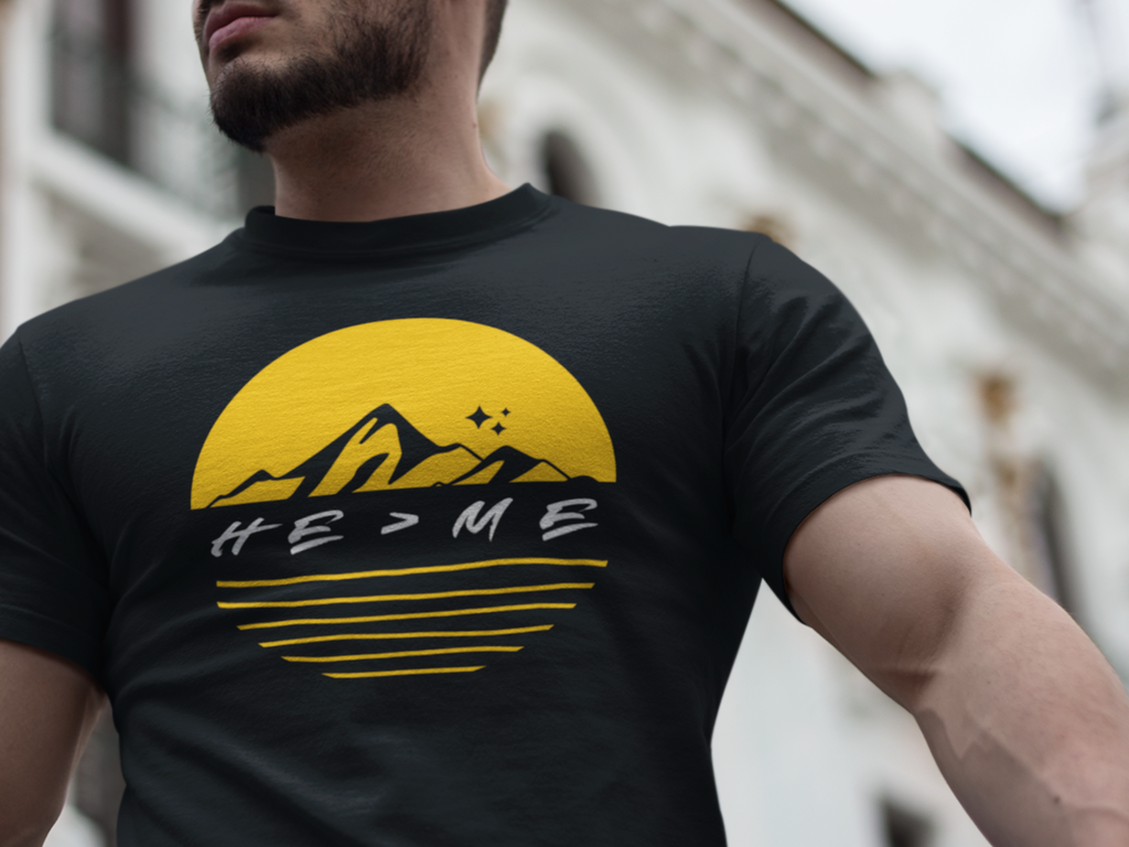 He is Greater than Me Gospel Short Sleeved Christian T-Shirt