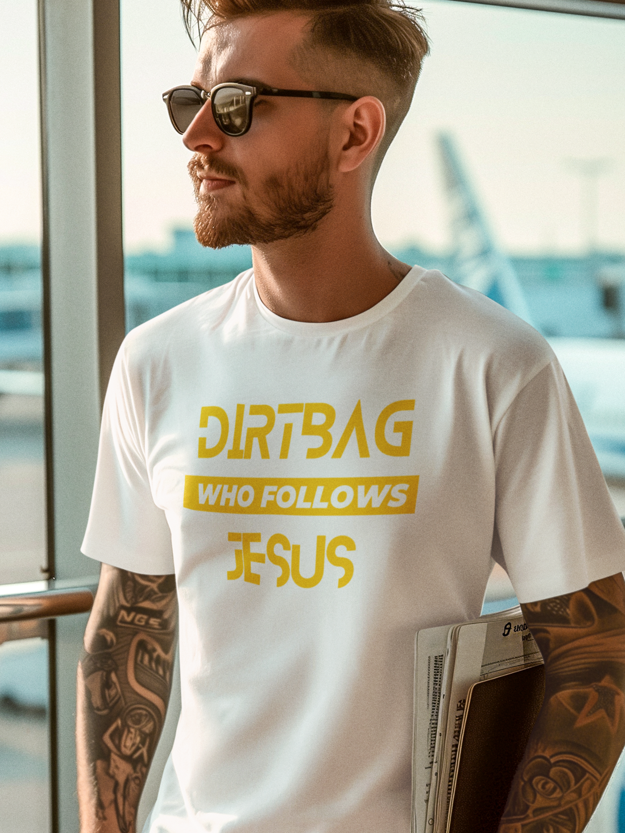 Dirtbag Who Follows Jesus Gospel Short Sleeved Christian T-Shirt