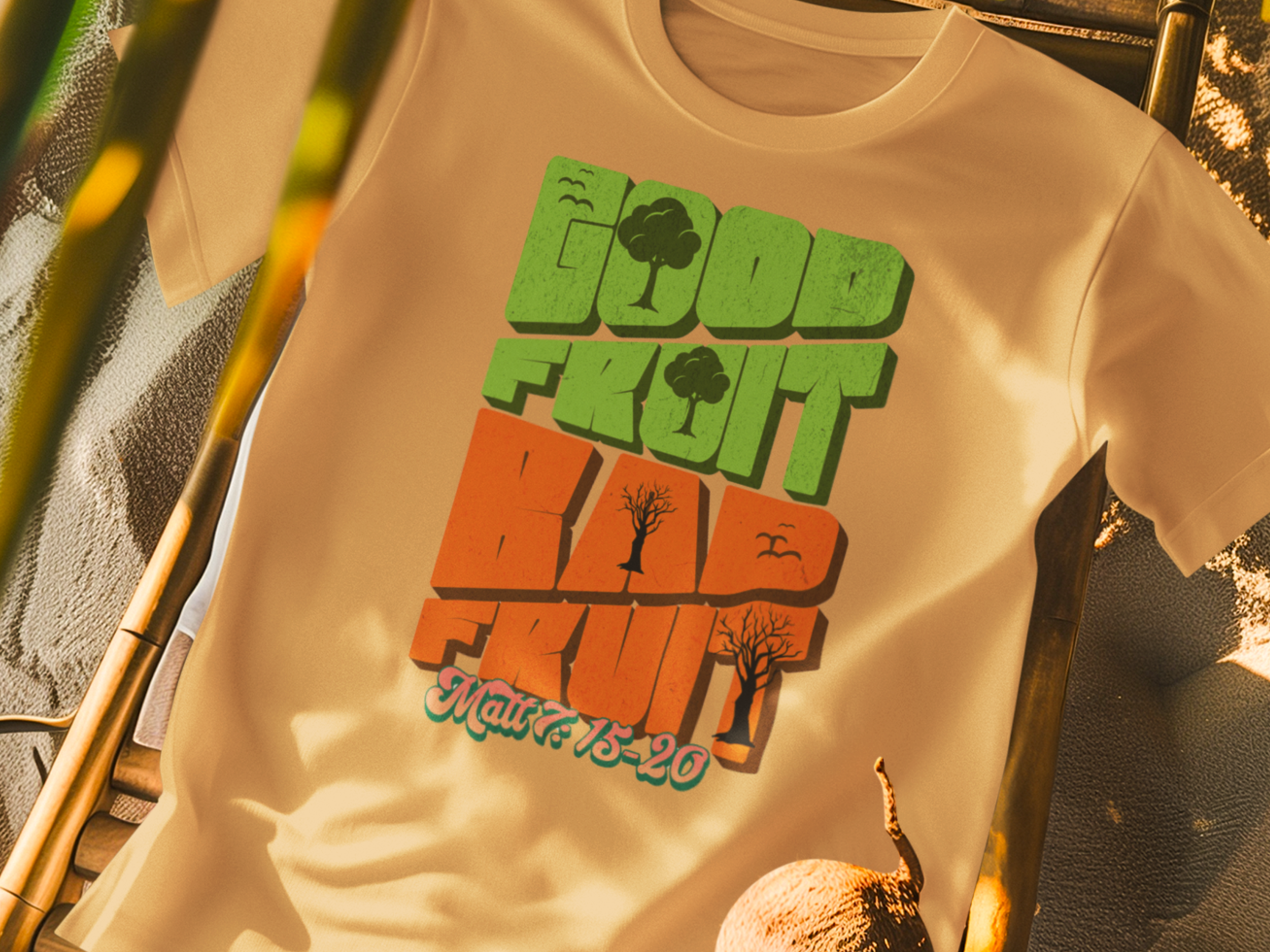 Good Fruit Bad Fruit Gospel Short Sleeved Christian T-Shirt