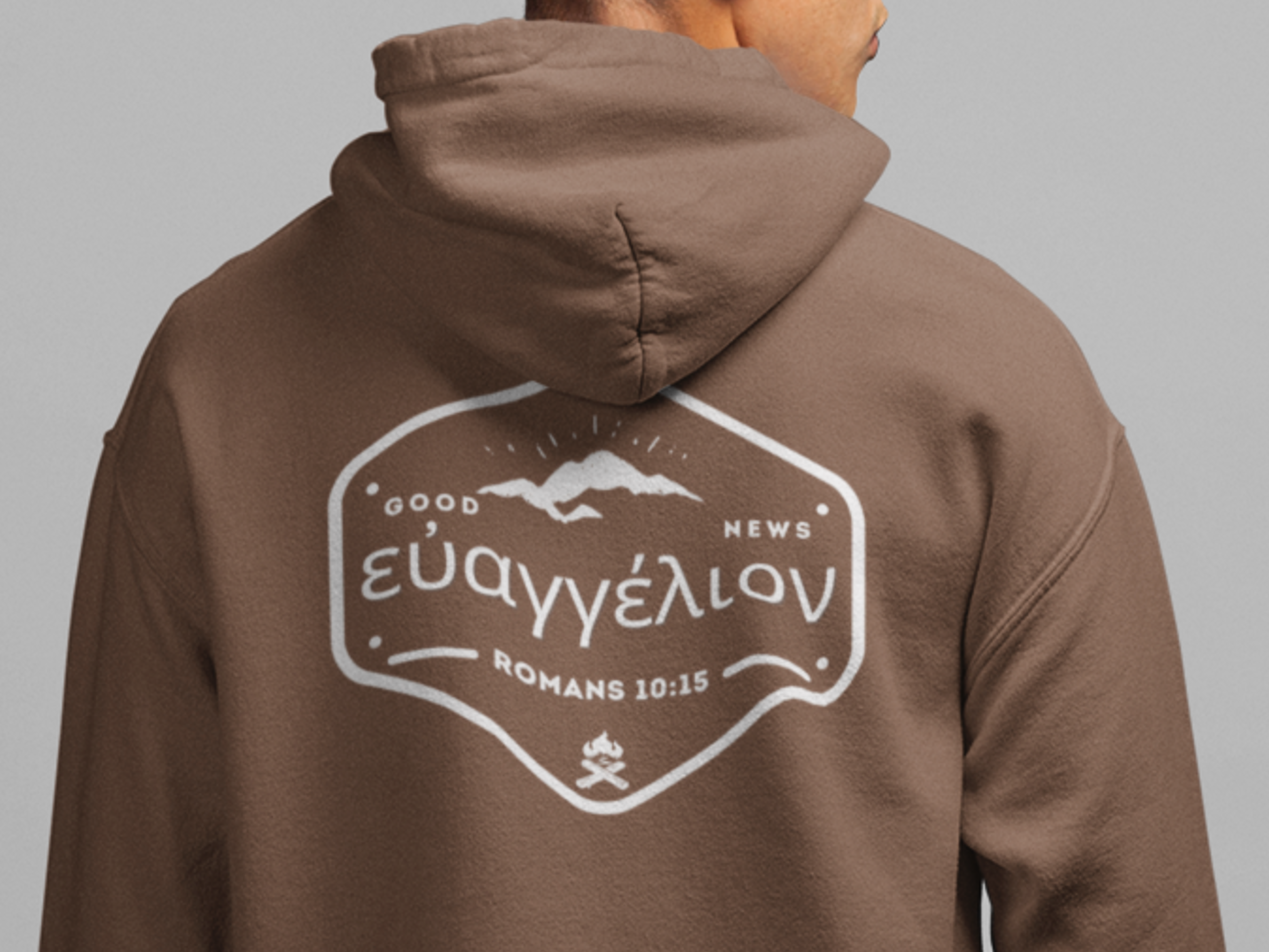 Good News in Greek Gospel Long Sleeved Christian Hoodie
