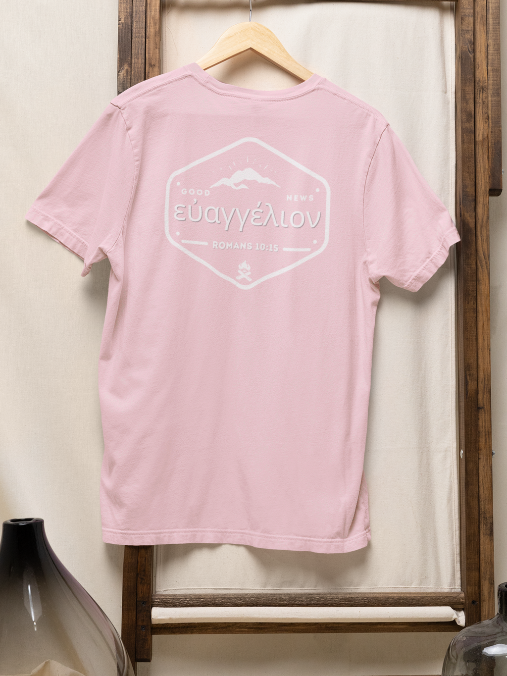 Good News in Greek Gospel Short Sleeved Christian T Shirt