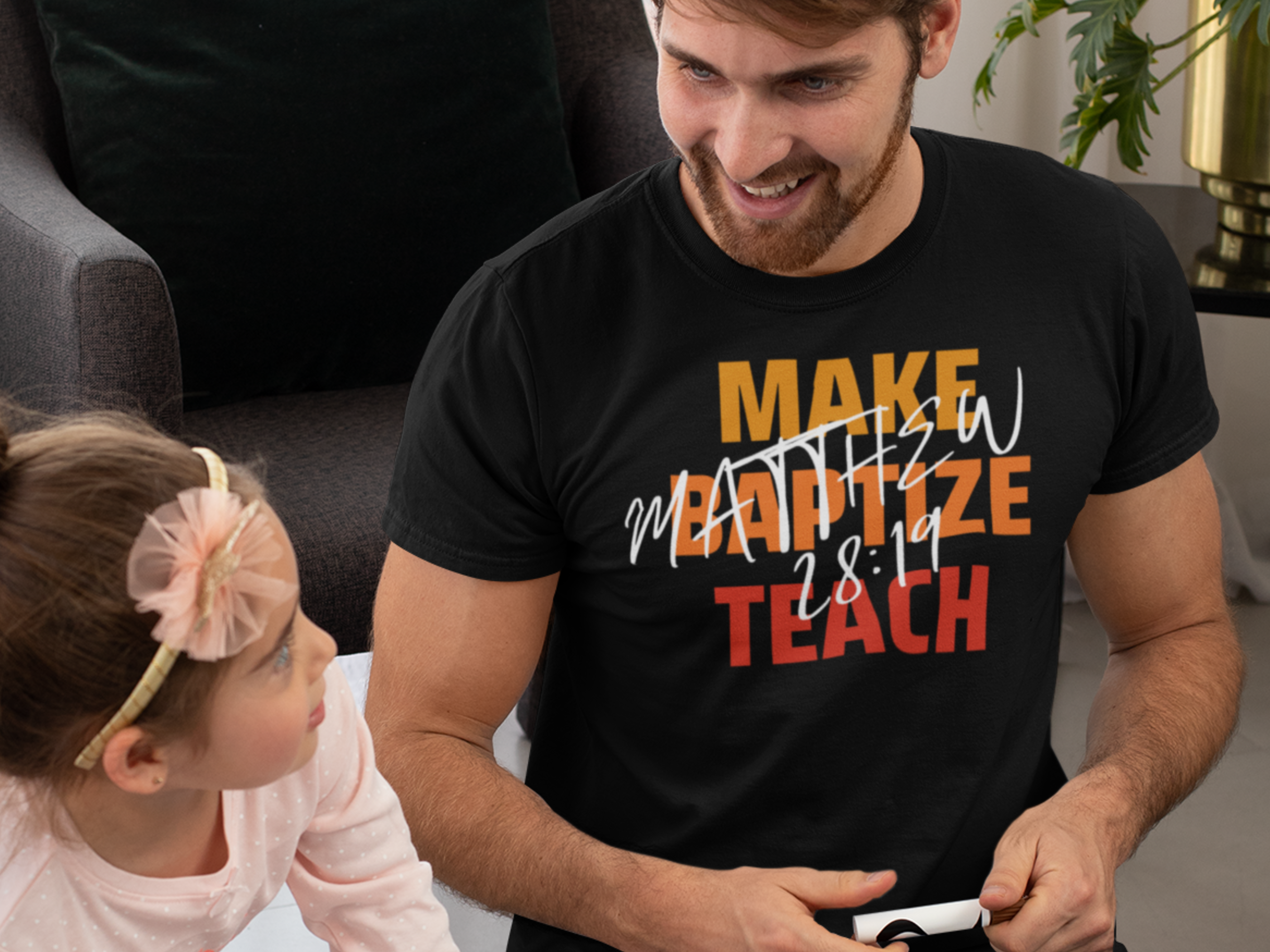 Make Baptize Teach Gospel Short Sleeved Christian T-Shirt