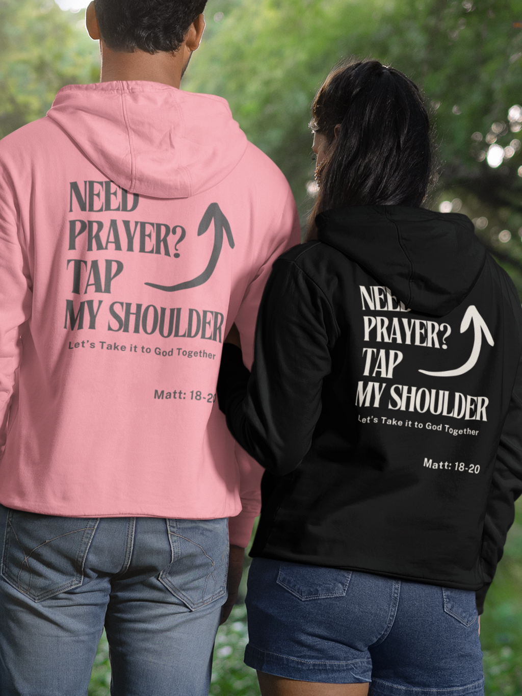 Need Prayer?  Tap My Shoulder Gospel Long Sleeved Christian Hoodie