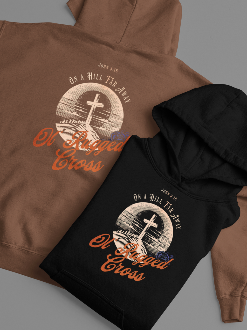 Ol' Rugged Cross Gospel Long Sleeve Christian Hoodie