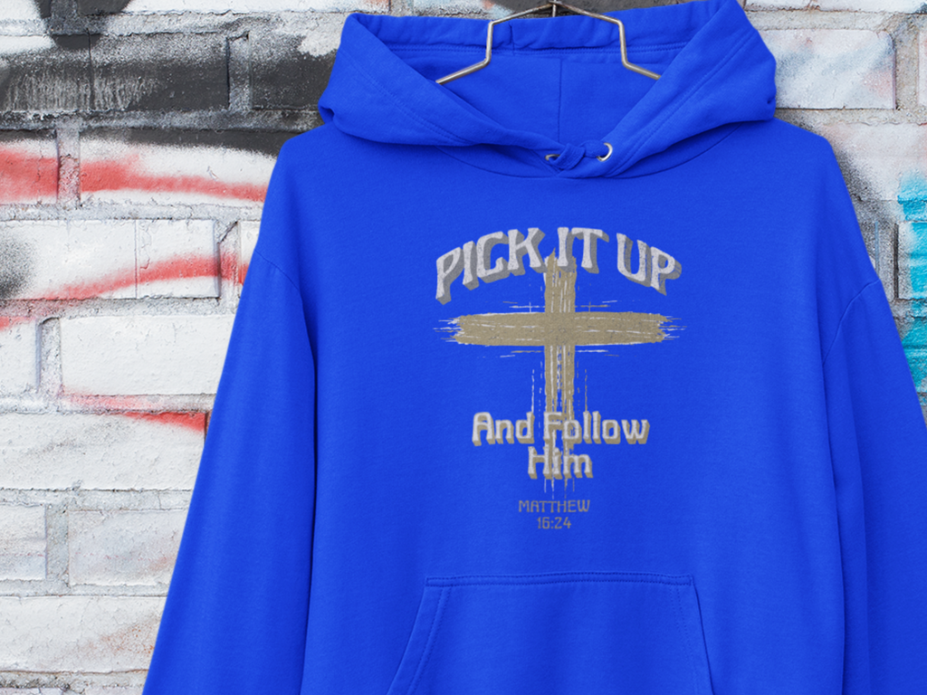 Pick up Your Cross Gospel Long Sleeve Christian Hoodie