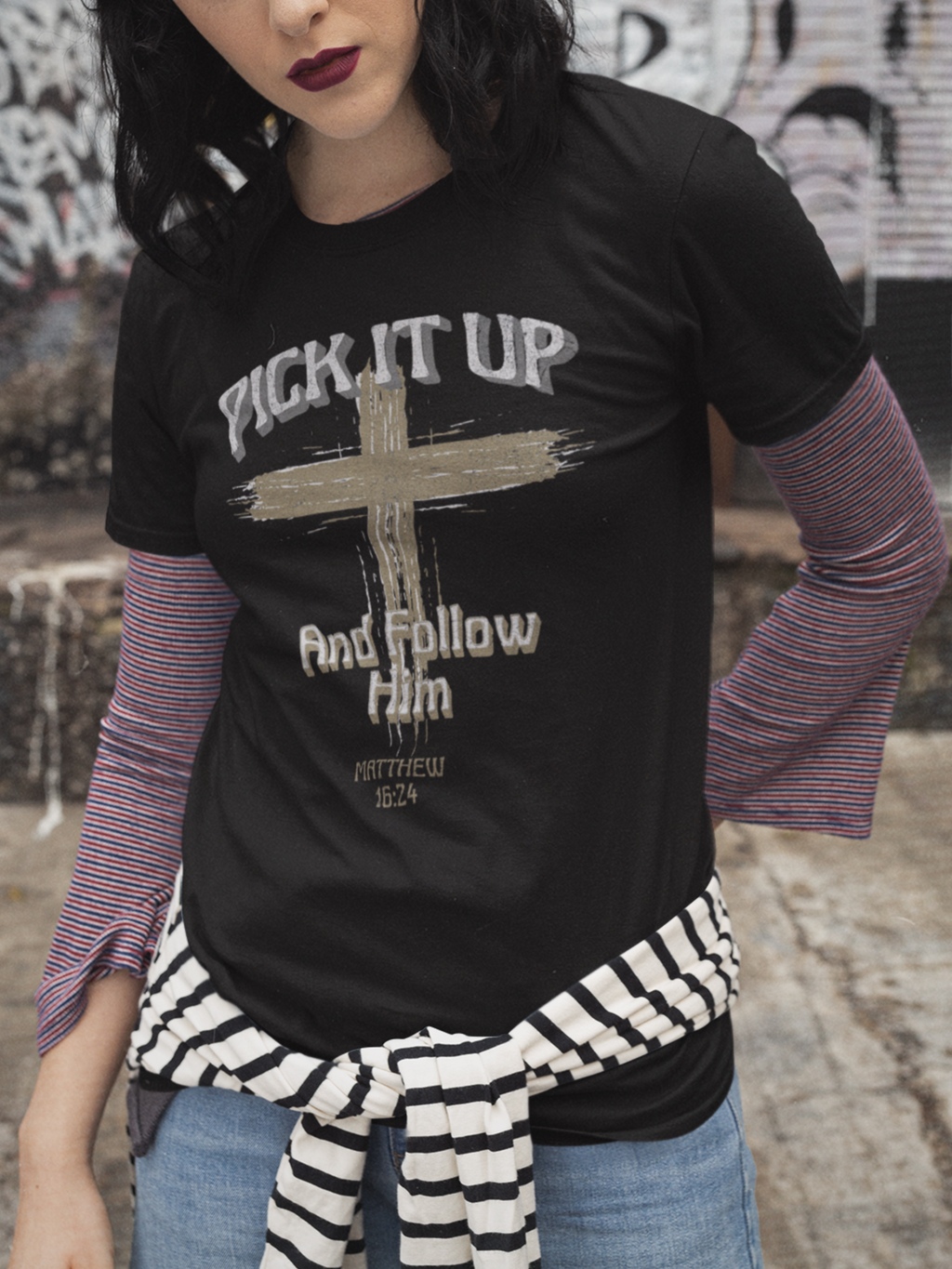 Pick up Your Cross Gospel Short Sleeve Christian T-Shirt