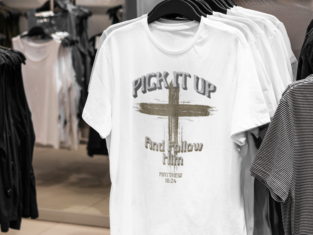 Pick up Your Cross Gospel Short Sleeve Christian T-Shirt