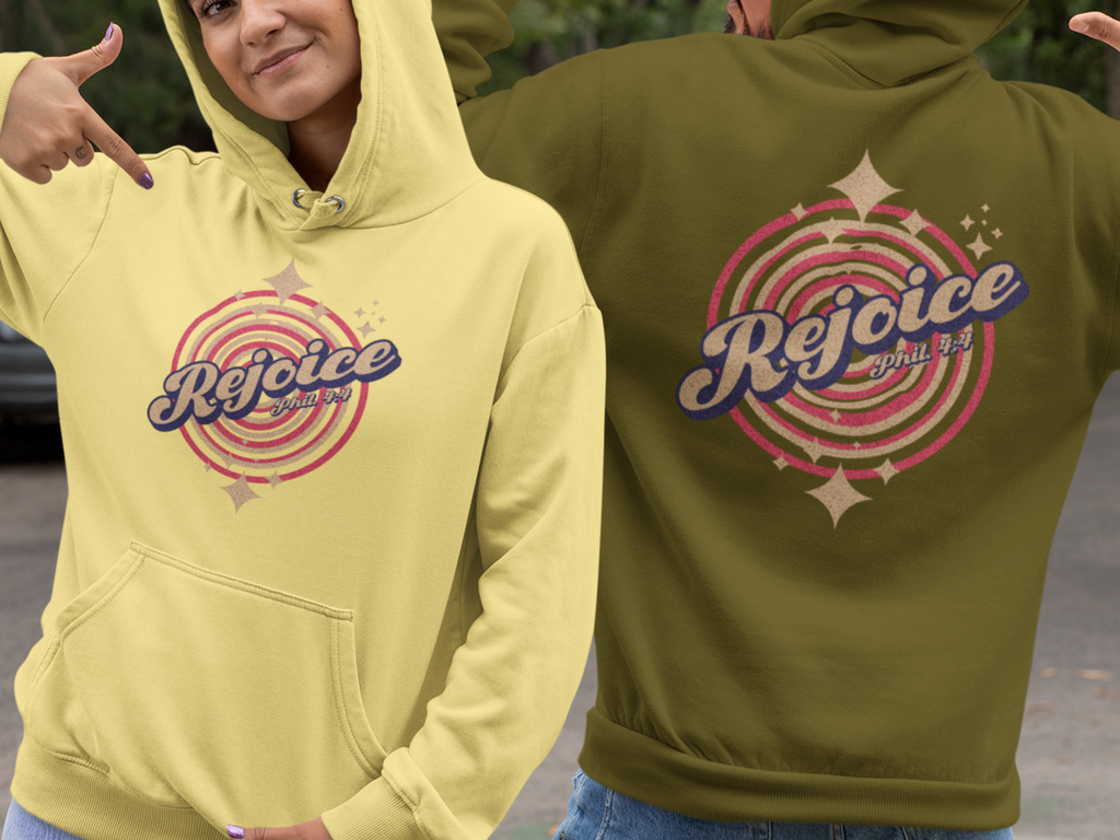 Rejoice! Gospel Long Sleeve Christian Hoodie