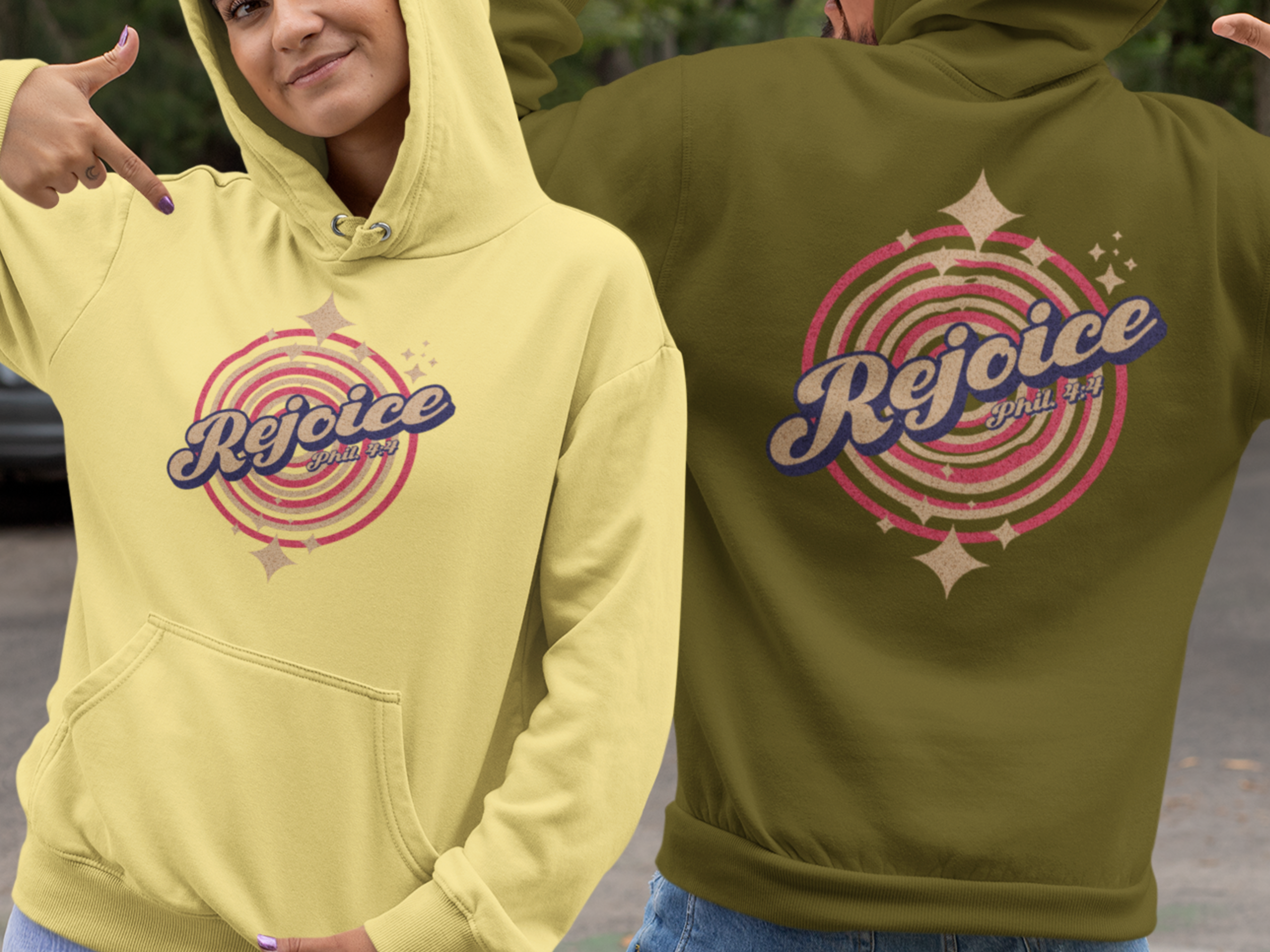 Rejoice! Gospel Long Sleeve Christian Hoodie