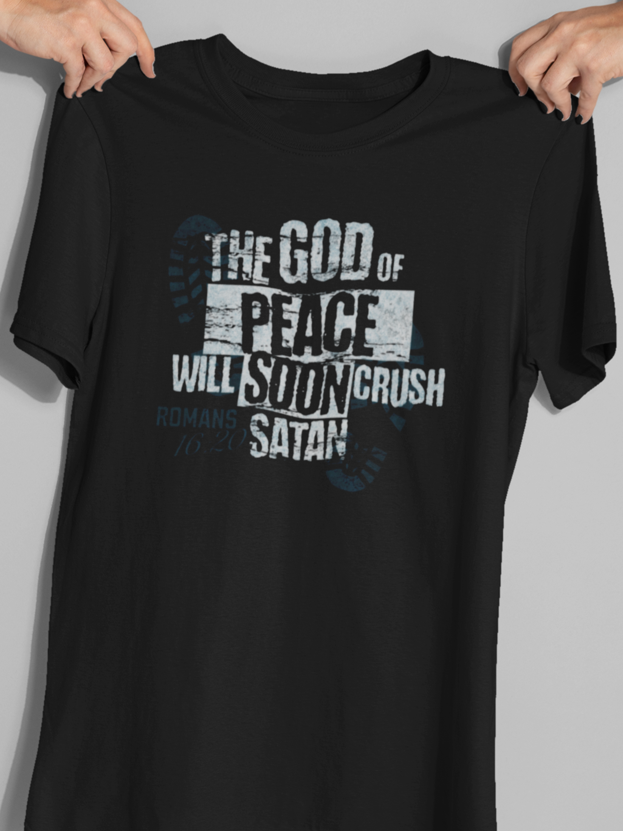 God of Peace Will Soon Crush Satan Gospel Short Sleeve Christian T-Shirt