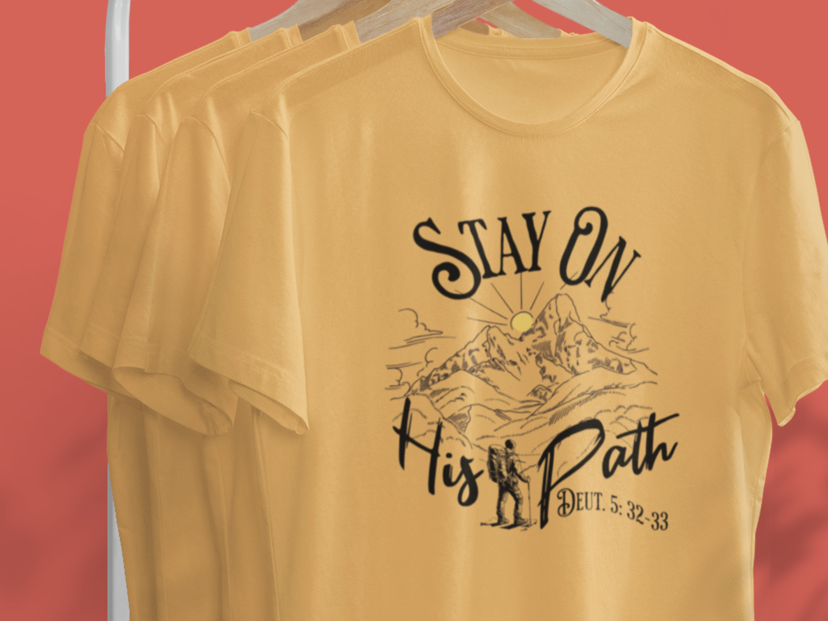 Stay On His Path Deut. 5:32-33 Gospel Short Sleeved Christian T-Shirt