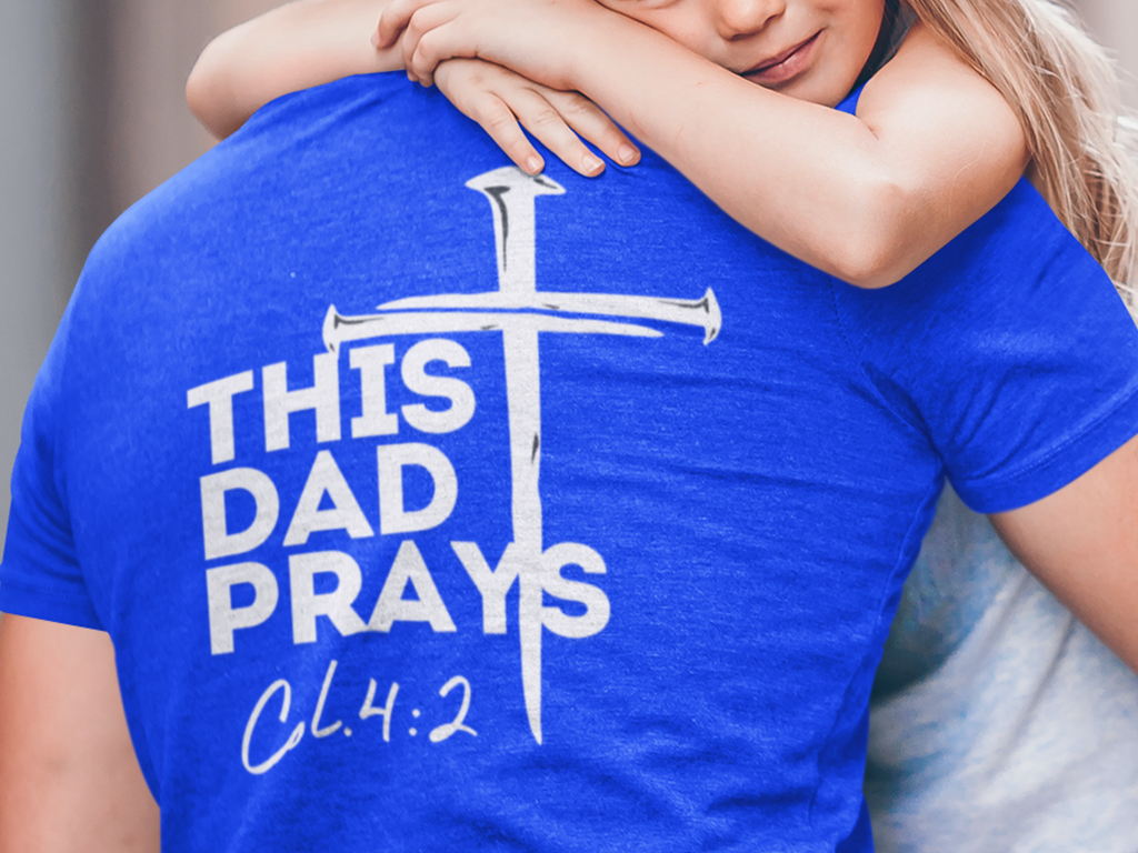 This Dad Prays Gospel Short Sleeved Christian T Shirt