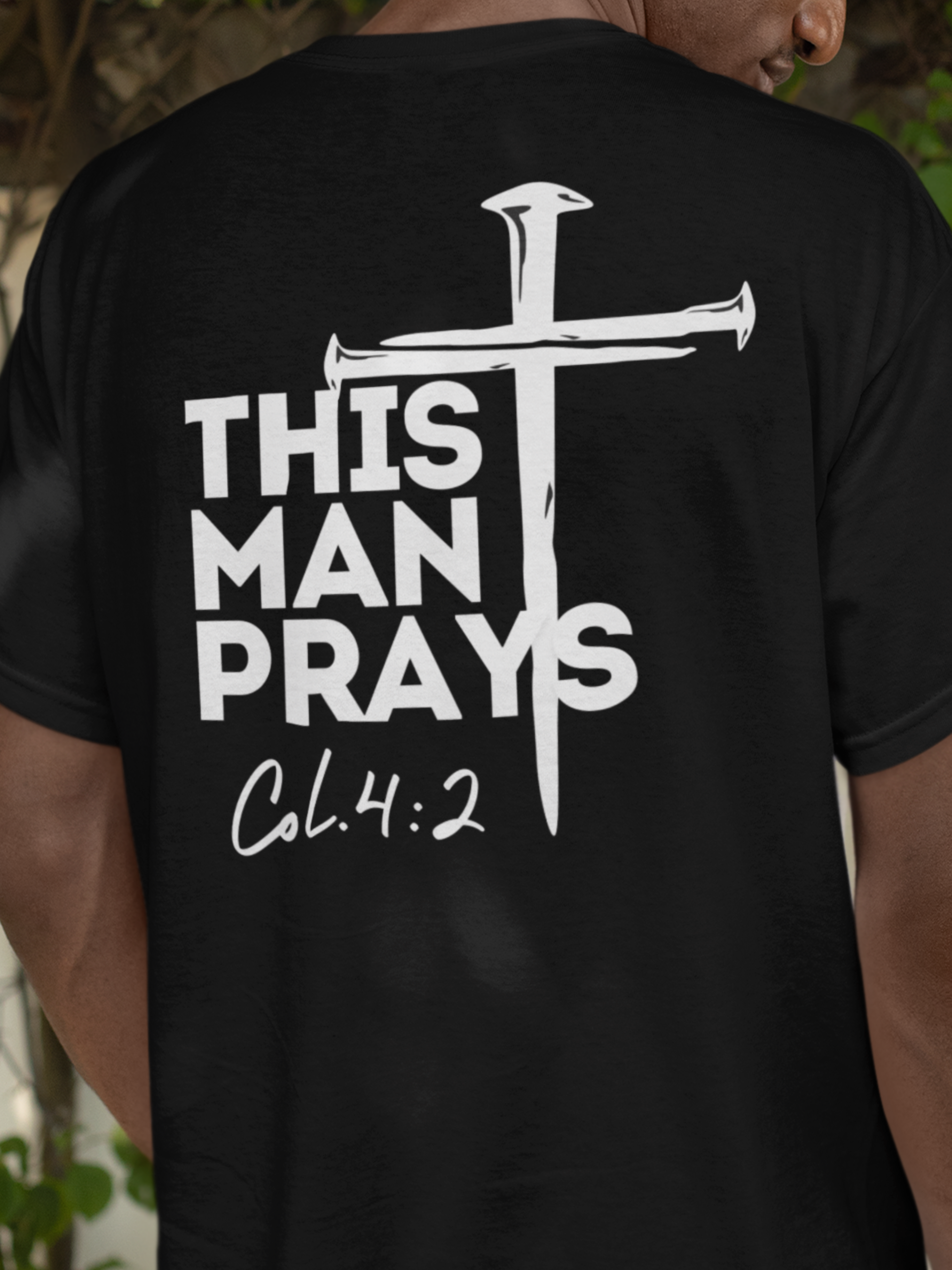 This Man Prays Gospel Short Sleeved Christian T-shirt