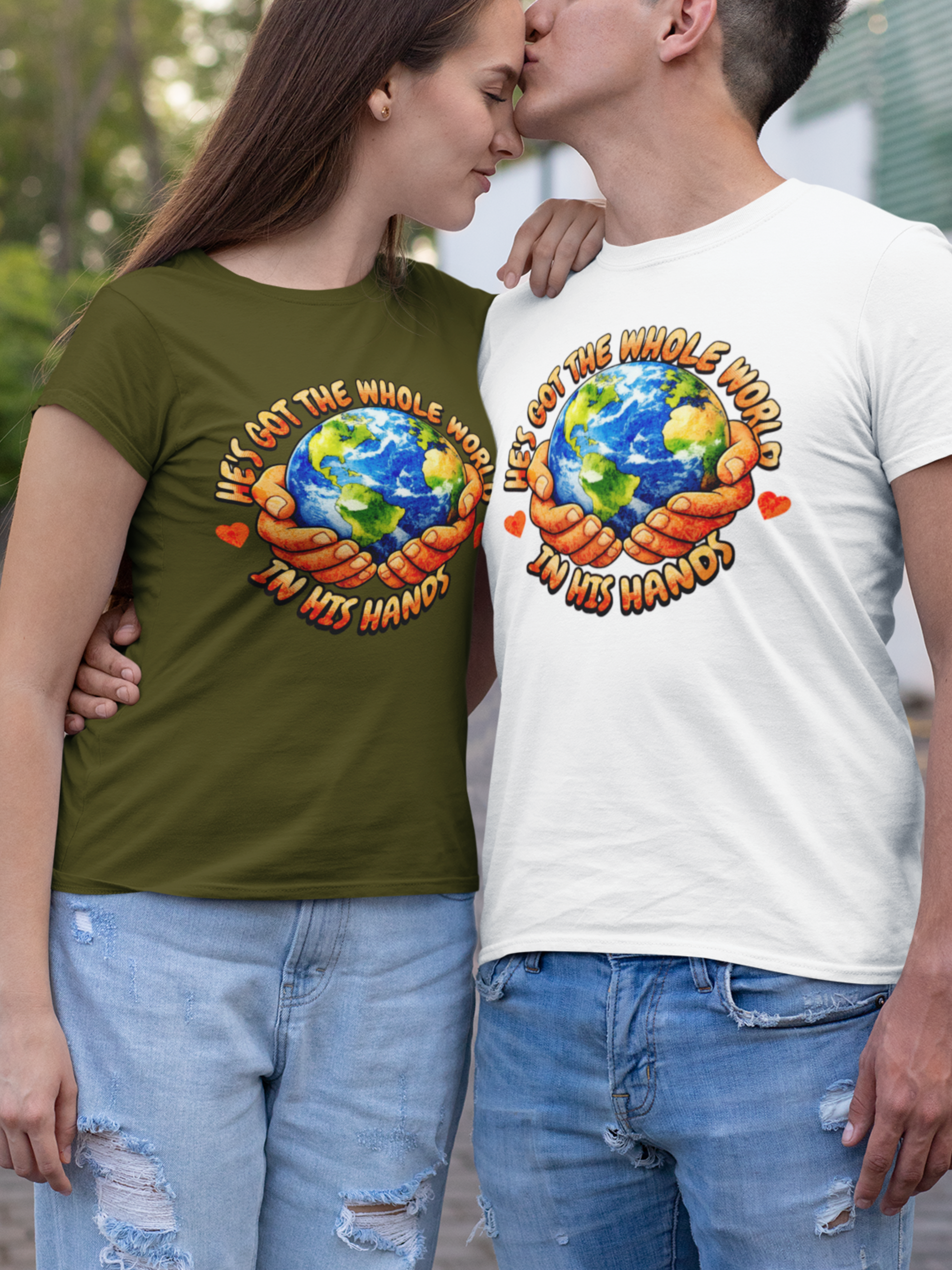 He's Got The Whole World In His Hands Gospel Short Sleeve Christian T-shirt