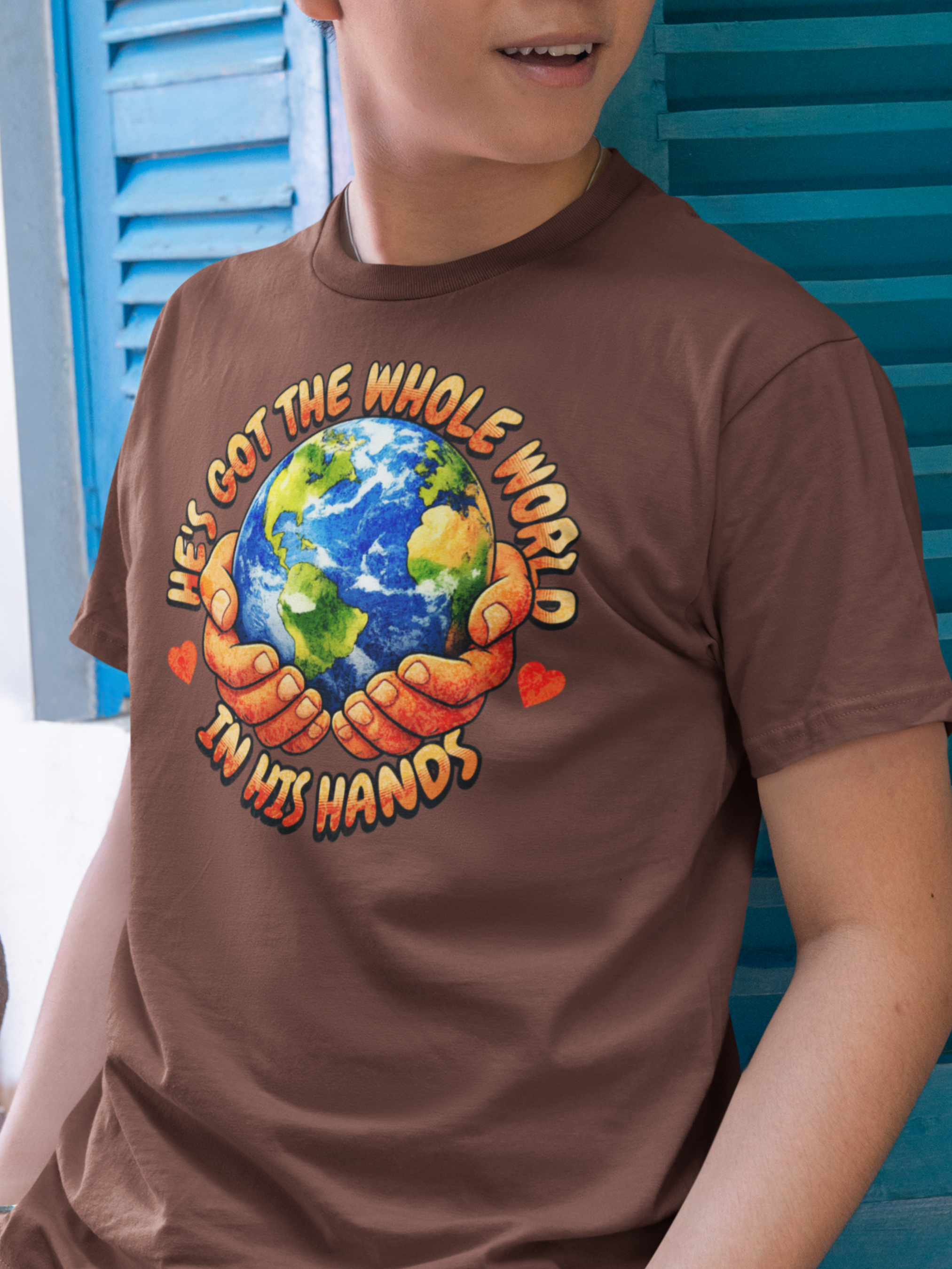He's Got The Whole World In His Hands Gospel Short Sleeve Christian T-shirt
