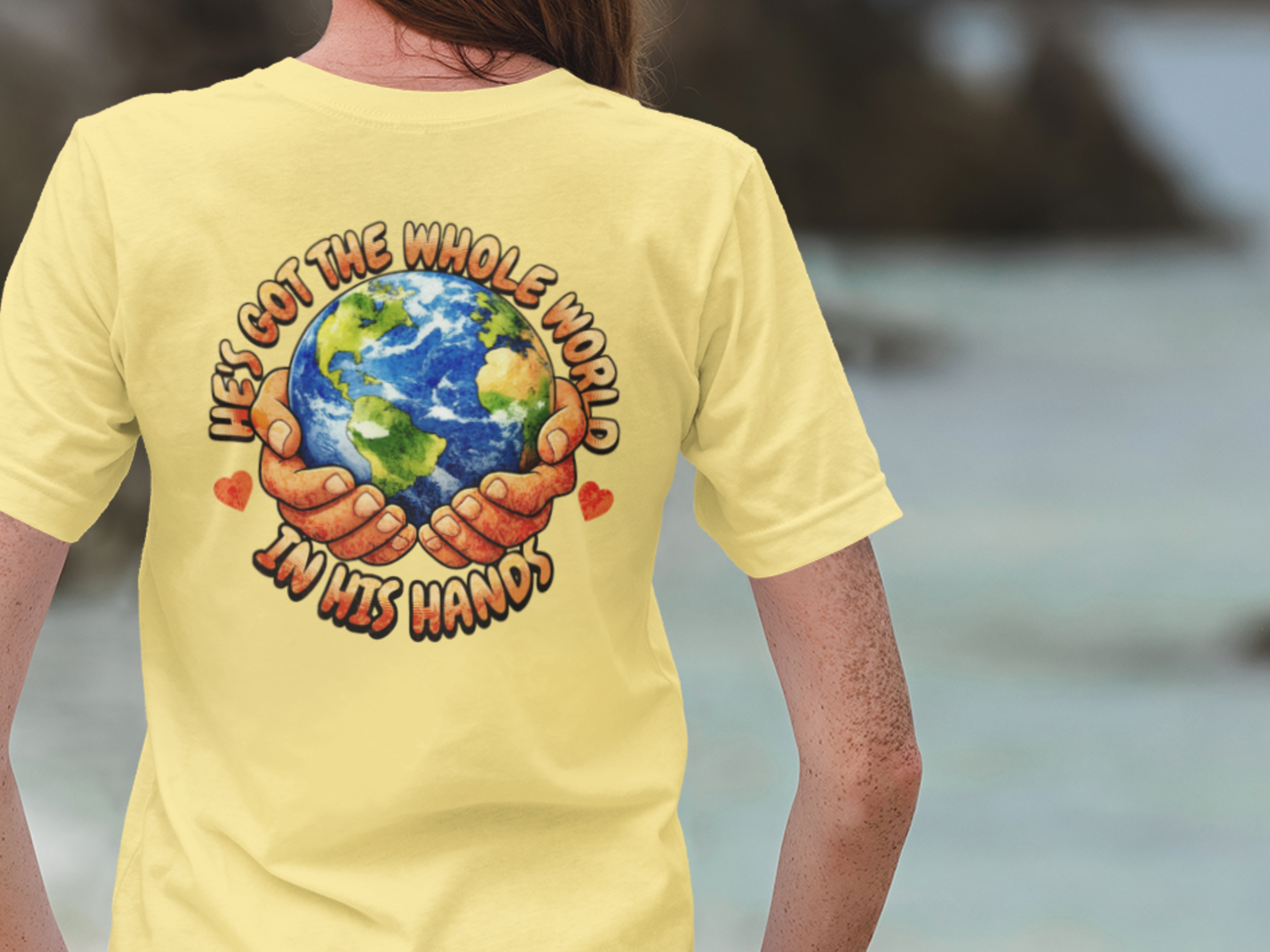 He's Got The Whole World In His Hands Gospel Short Sleeve Christian T-shirt