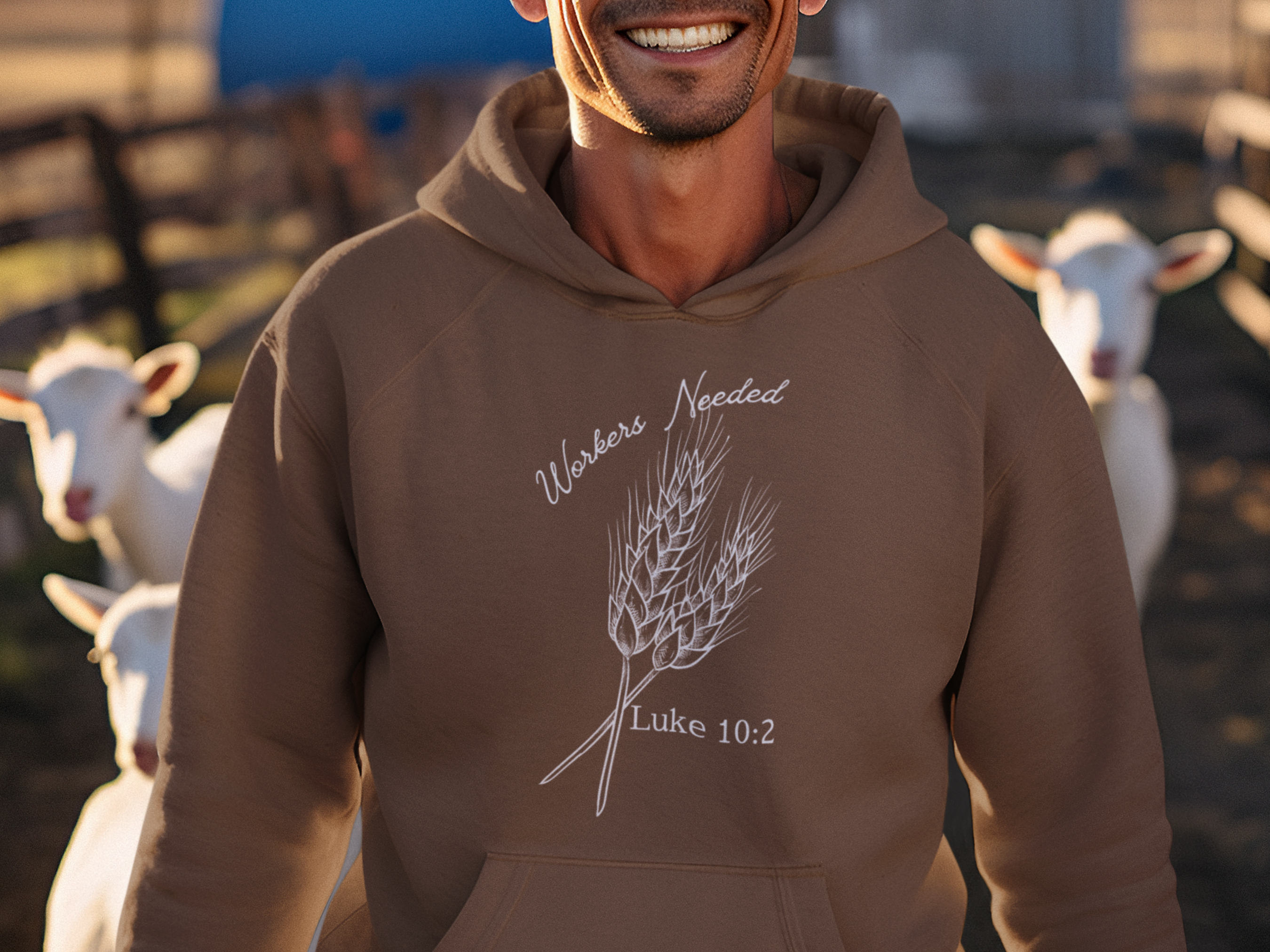 Luke 10 Workers Needed Wheat Gospel Long Sleeve Christian Hoodie