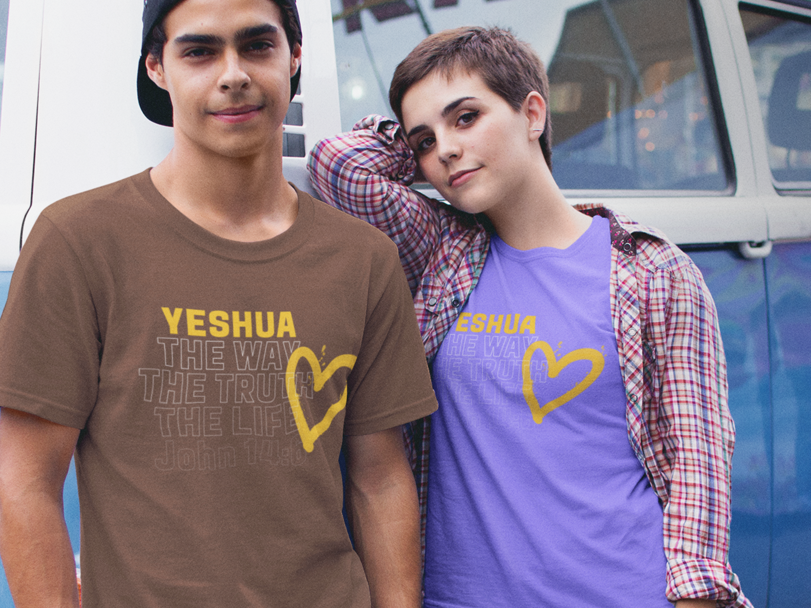 Yeshua - The Way, Truth and Life Short Sleeved Christian T-shirt