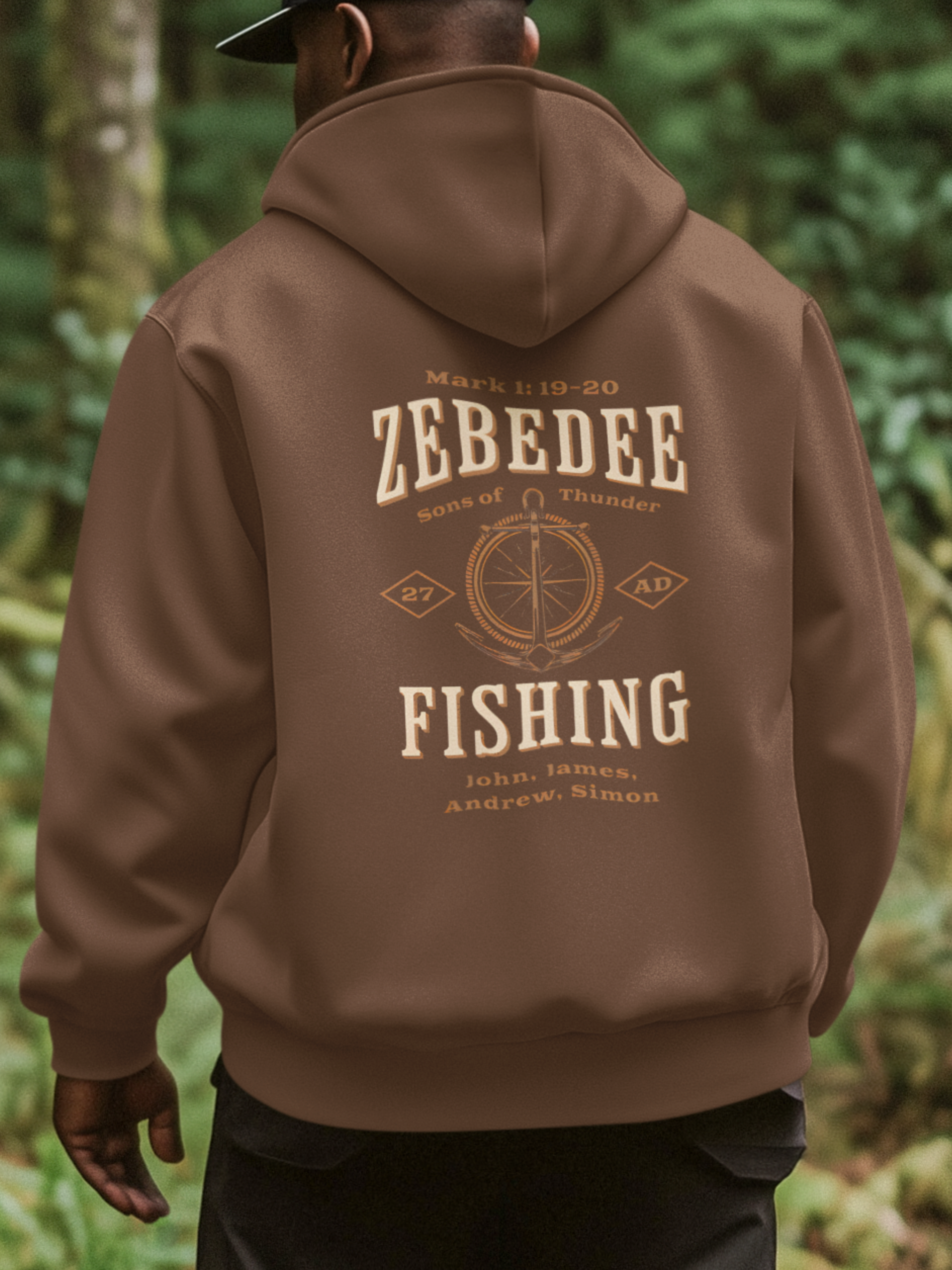 Zebedee Fishing Gospel Long Sleeved Christian Hoodie